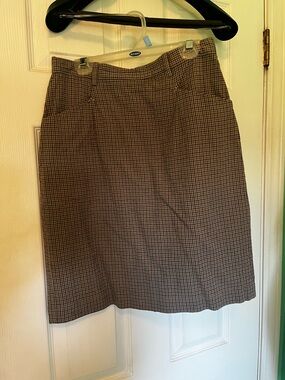 Casual Corner Brown Checked Pencil Skirt